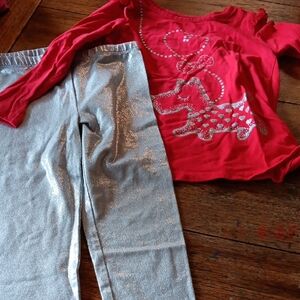 Heaithtex Red and Silver Kids Pants And Shirt Set